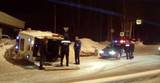 Скорая помощь с пациентом перевернулась на шоссе в Новосибирске
