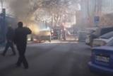 После ДТП легковушка загорелась в центре Краснодара