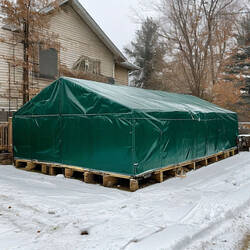 Универсальный тент тарпаулин для укрытия дров, техники и стройматериалов